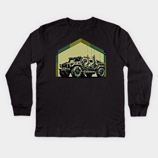 Tactical Geometric Rover | Armored Vehicle Tee Kids Long Sleeve T-Shirt